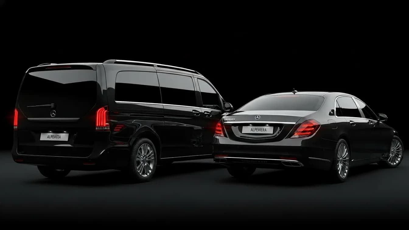 Flotte Mercedes premium chauffeur privé Côte d'Azur - Classe S, E, V