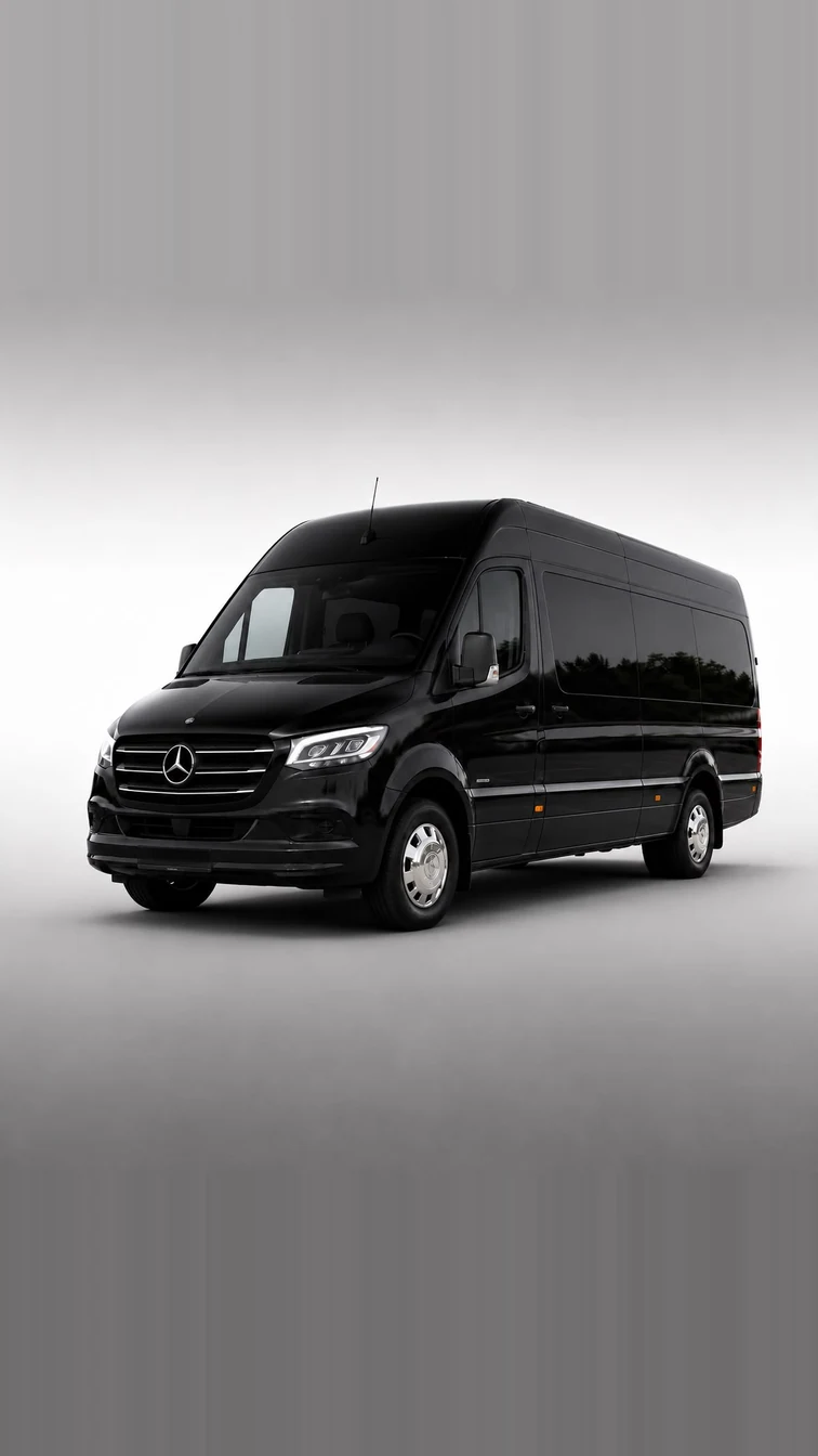 Mercedes Sprinter with private chauffeur for large groups and shuttles on the French Riviera
